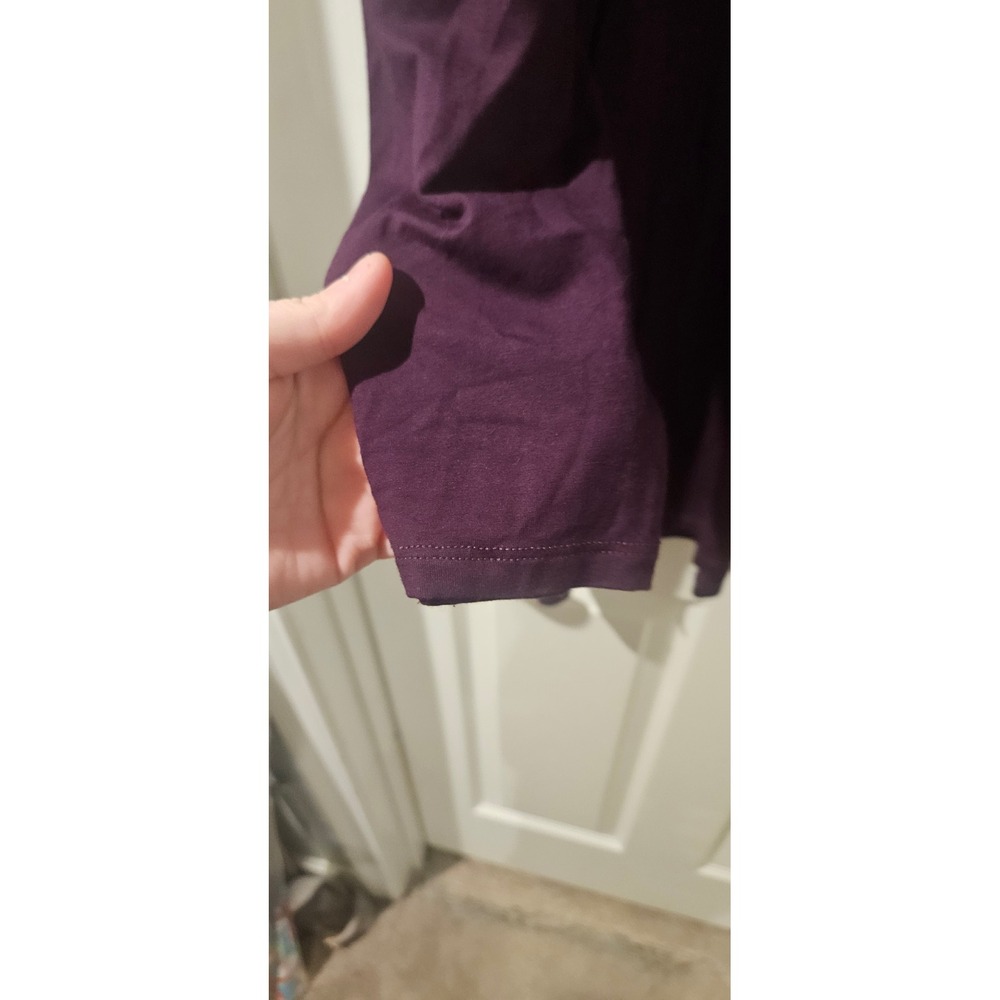 Eileen Fisher XL Eggplant Turtleneck Tunic Top Oversized Stretch Knit Purple - Picture 4 of 5